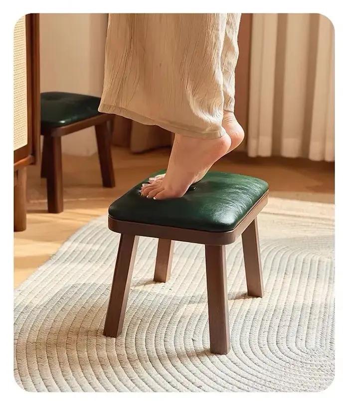 Meubles de salon, tabouret à coussin de siège souple, petit Tabouret en bois massif, banc de maison 