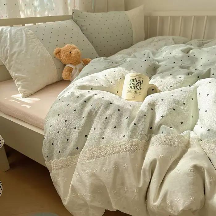 Ensemble de literie en gaze double classe A, quatre pièces, avec draps et housse de couette en dente