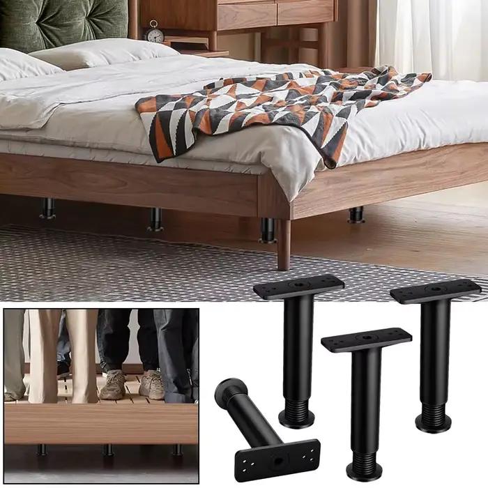 Pied de support Rap-Duty réglable télescopique pour cadres de lit et meubles, acier plastique robust