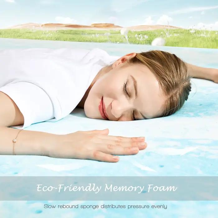 JHK 2-4 pouces mousse à mémoire de forme souple surmatelas épais Gel refroidissement matelas doux et