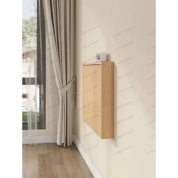 Meuble de rangement multifonctionnel, table d'étude, table pliante murale invisible en bois massif, 