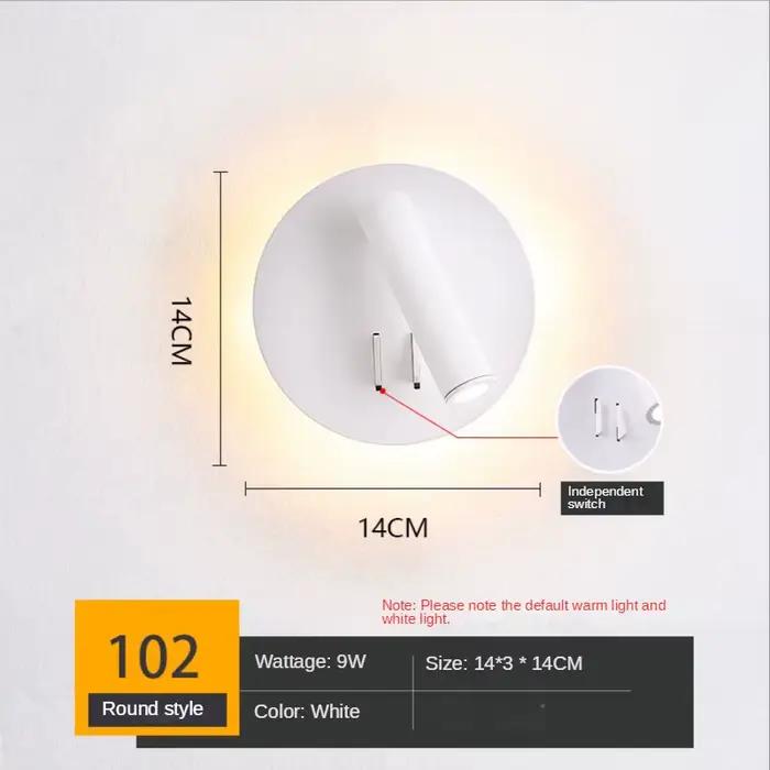 Applique murale Led moderne, luminaire de chevet, chambre à coucher, décoration avec interrupteur, p