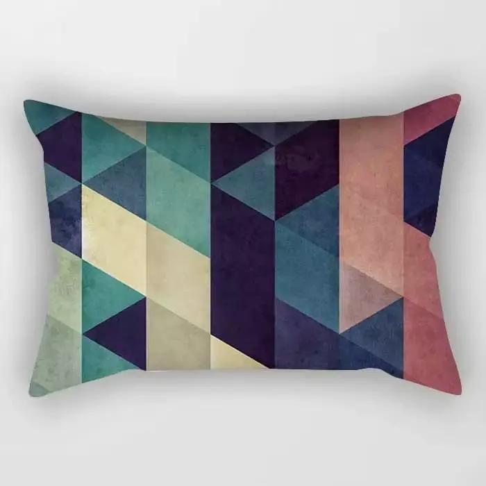Taie d'oreiller rectangulaire avec motif imprimé de fleurs et de plumes, décoration pour chambre à c