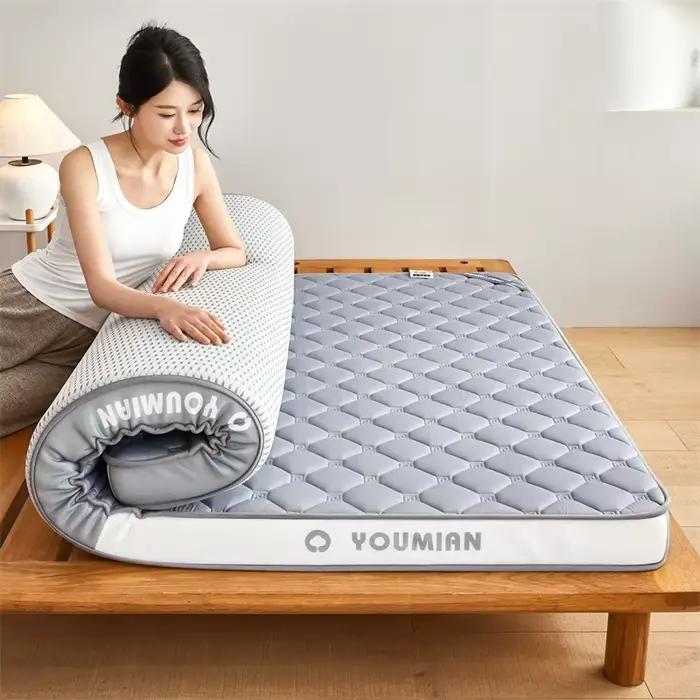 Matelas en mousse à mémoire de forme en latex, surmatelas souple pour lit simple, chambre à coucher,