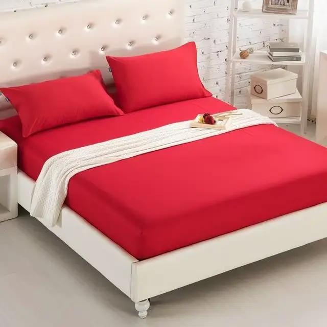 Drap-housse de couleur unie avec bande élastique, couvre-matelas Double Queen Size 160cm x 200cm, 10
