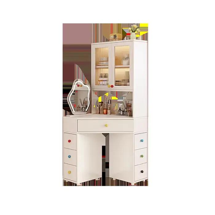 Haute Coiffeuse d'angle avec tiroir moderne français Unique Vanity Desk luxe esthétique