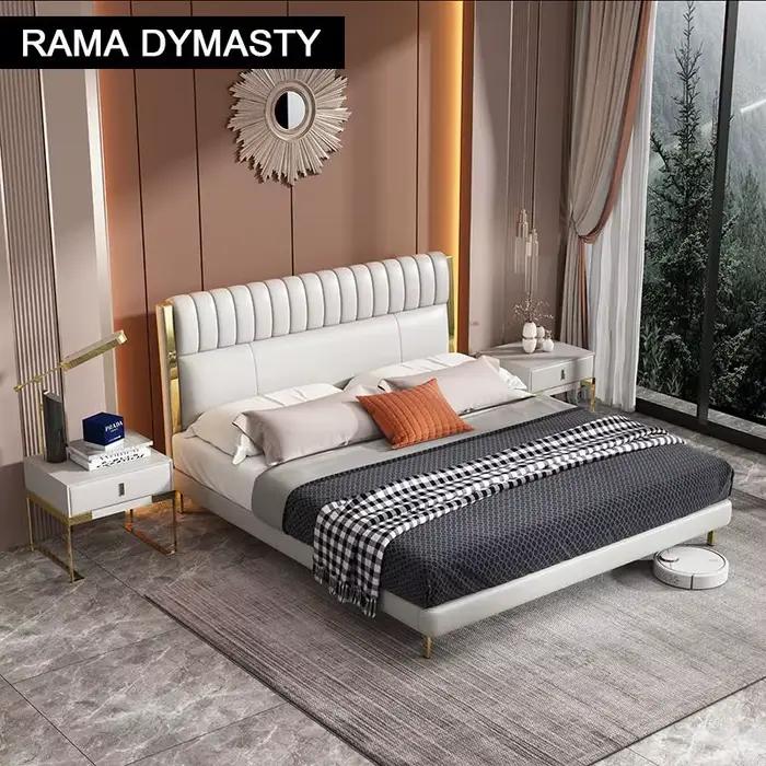 RAMA DYMASTY-Lit souple en cuir véritable