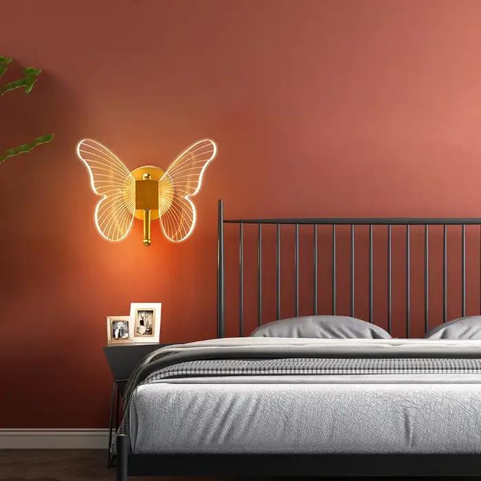 Papillon mur LED lampe éclairage intérieur maison chambre Table de chevet salon décoration nordique intérieur applique murale appliques