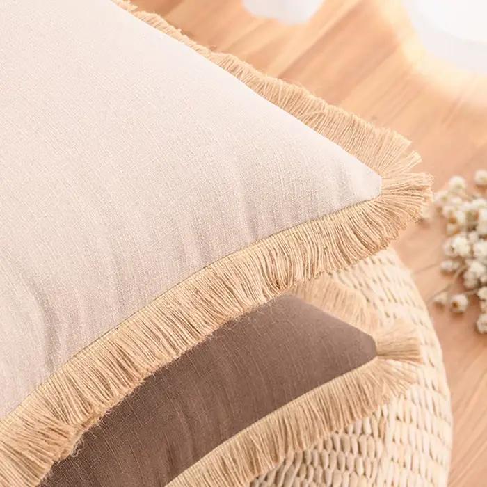 Housses de coussin en coton et lin