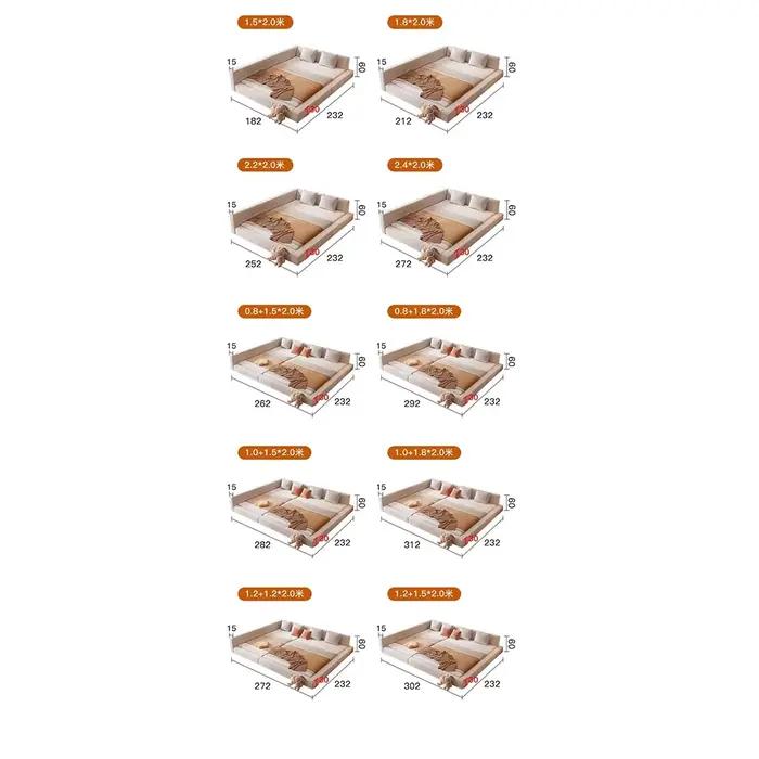 Chambre à coucher Unique européenne lits de luxe adolescentes tête de lit deux personnes lit dormir étage salon Lozko Do Sypialni meubles