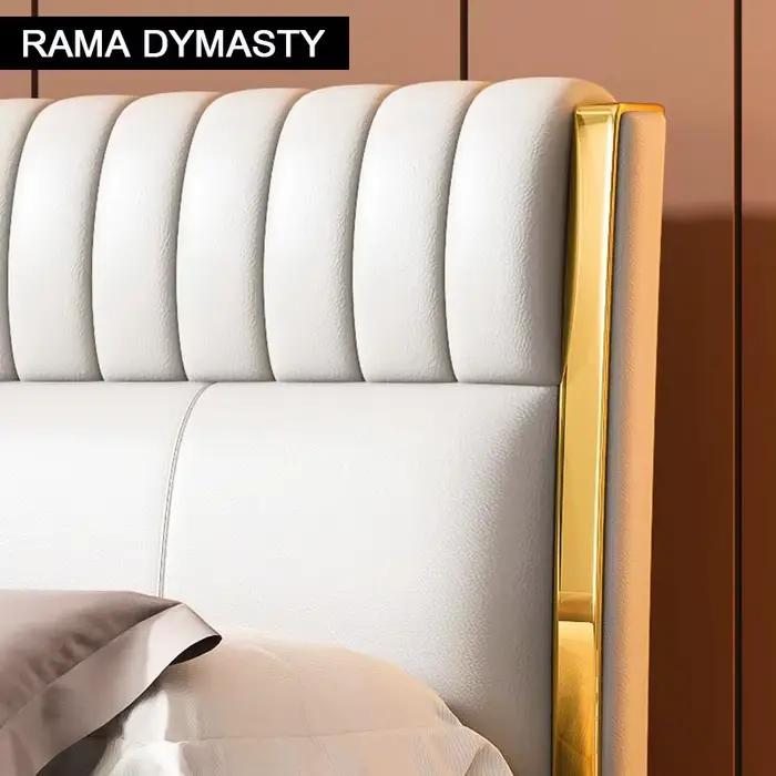RAMA DYMASTY-Lit souple en cuir véritable