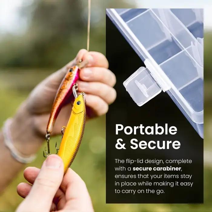 Boîte de rangement en plastique transparent à 36 compartiments avec séparateurs réglables — Idéale pour ranger des