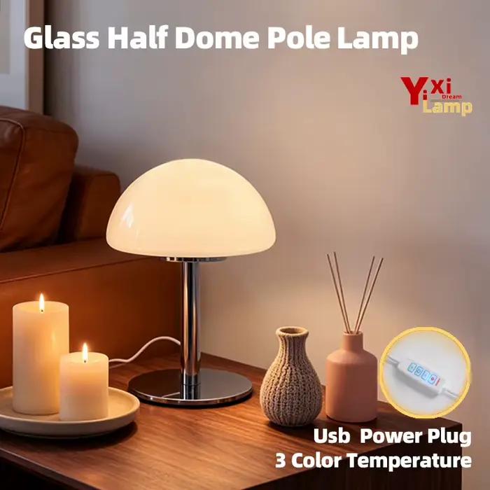 Lampe de bureau en verre de Murano, demi-dôme, style contemporain moderne, lampe à intensité variable, lumière décorative pour bureau, table d'appoint et salon