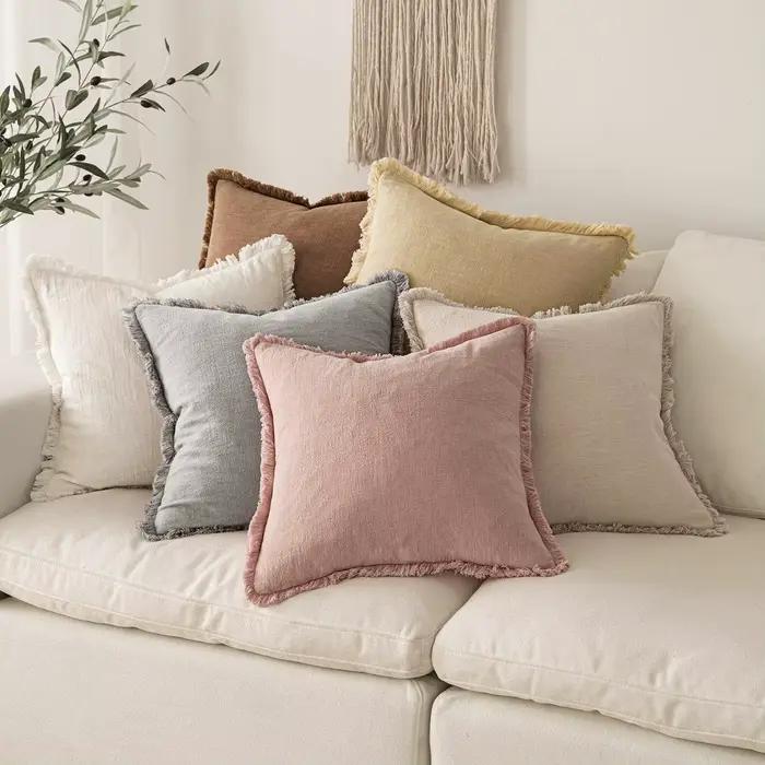 Housses de coussin décoratives roses