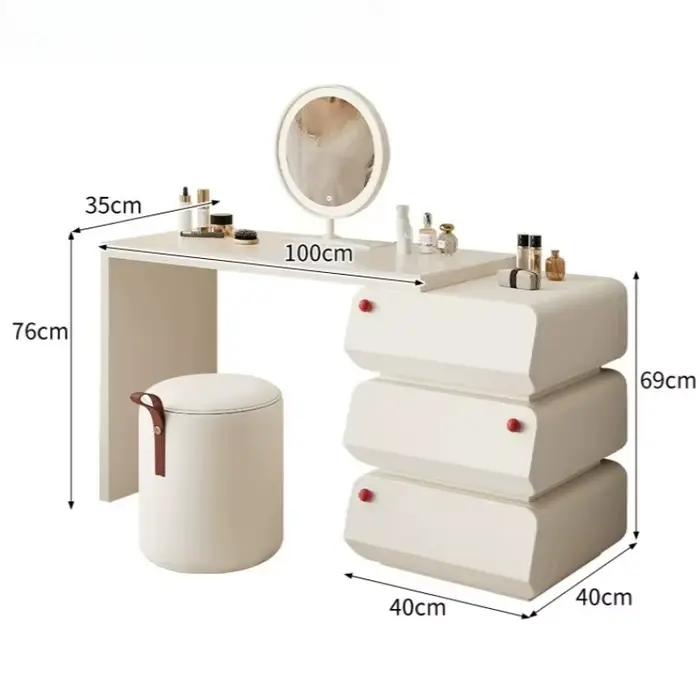 Coiffeuse noire avec miroir, meuble de rangement, séparateurs d'angle, style Mid-Century, pour chambre à coucher, en promotion