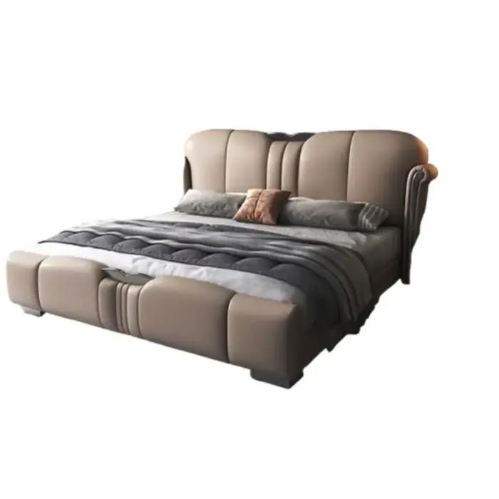 Lits rembourrés modernes rangement minimaliste cadres de lit de luxe multifonctionnels tables de nuit Letto Matrimoniale meubles de maison