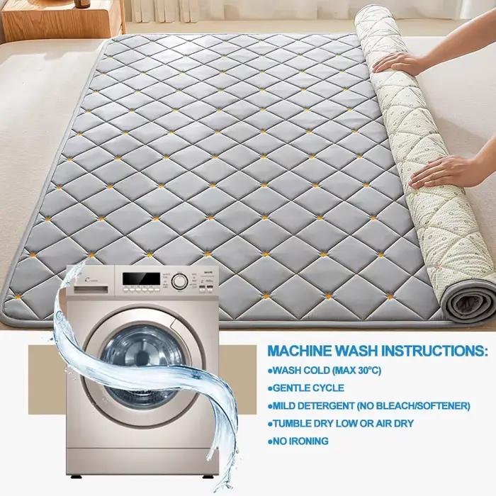 Housse de matelas matelassée de luxe – Souche supérieure brodée 100 % coton