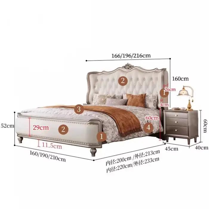 Tiroir rembourré lit nordique fantaisie cadre De rangement lit Double grand Cama De Lujo Para dortoir chambre meubles décoration