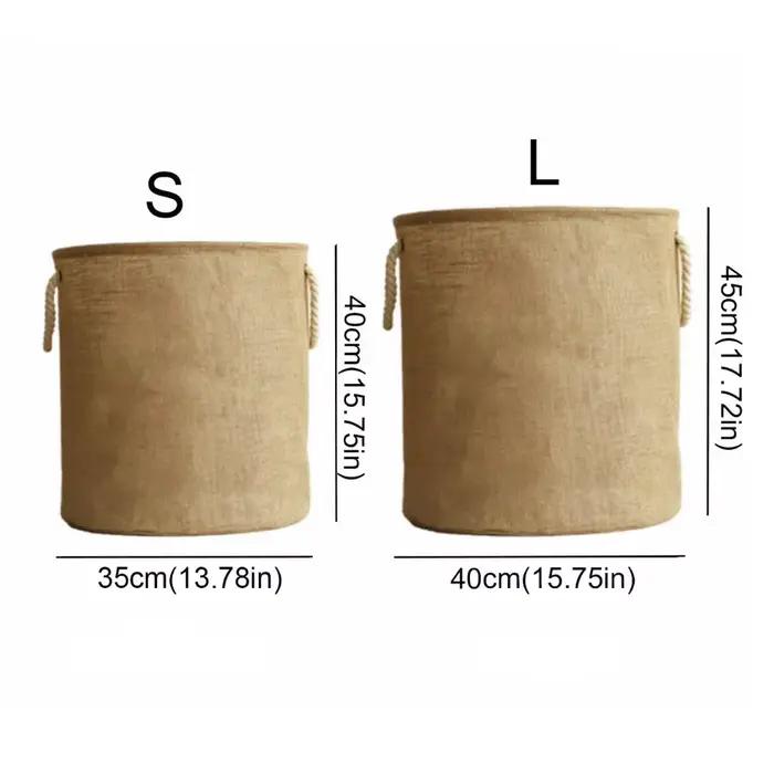 Panier à linge imperméable en coton et lin