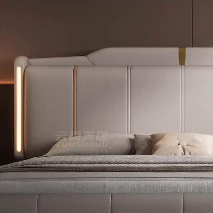 Meuble de chambre à coucher : Lit plateforme en bois avec tiroirs de rangement