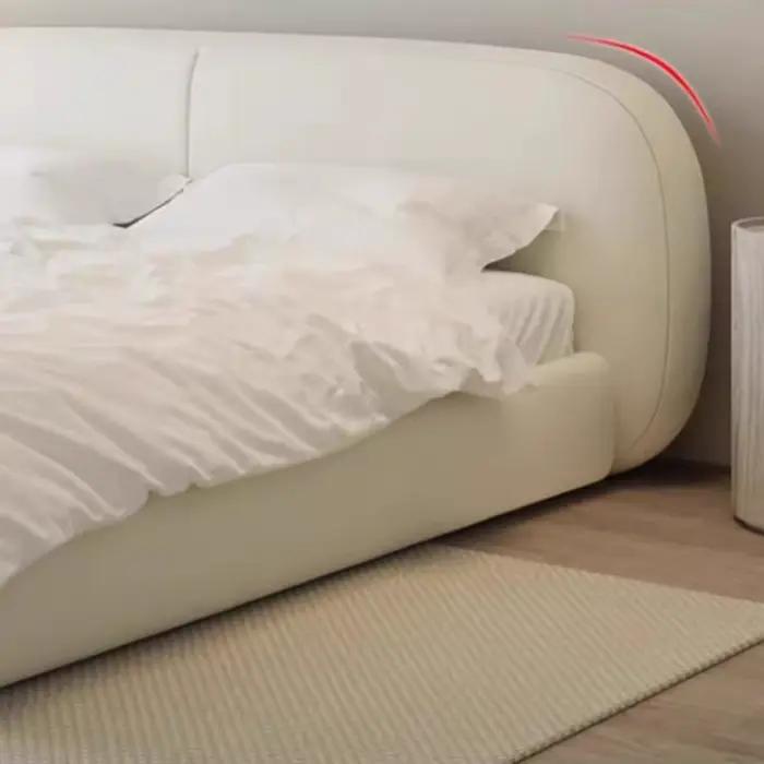 Tête de lit simple blanche en tissu