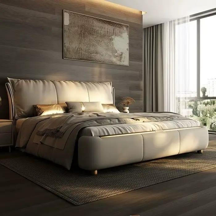 Meubles de chambre à coucher : Cadres de lit double italiens simples