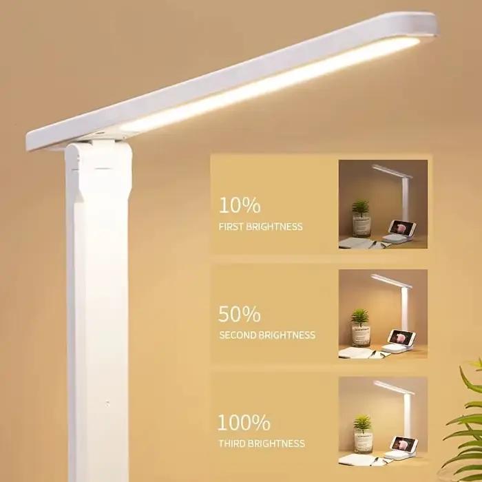 LED interrupteur tactile blanc pliant lampe de bureau chambre chevet étude lecture soins des yeux lampe de nuit USB Plug-in réglable blanc lampe de bureau