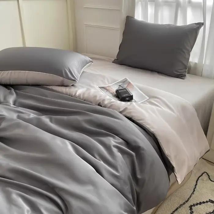 Parure de lit nordique 100 % coton avec drap, housse de couette et taie d'oreiller – Tailles simple, double, king, queen, twin