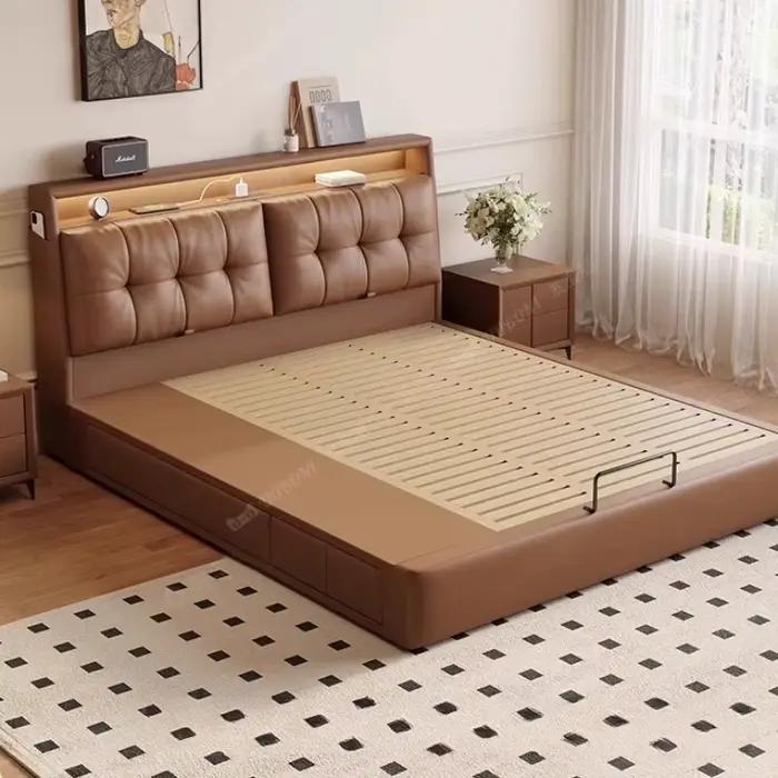 Cadres De maquillage organisateur De lit moderne espace De rangement De luxe lit multifonctionnel chambre Cama De Casal Luxuosa accessoires pour la maison