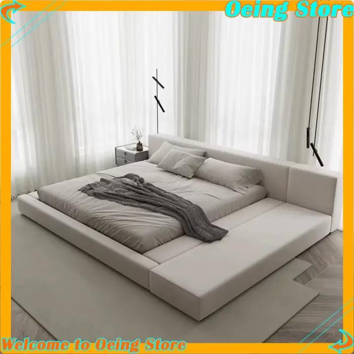 Chambre à coucher de filles lit de luxe esthétique moderne tête de lit nordique cadre de lit tables de nuit rembourrage camas de dormitorio meubles