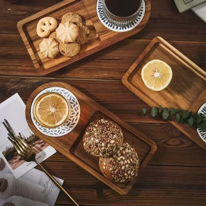 Plateau à café assiette en bois