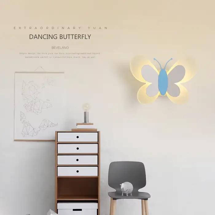 Applique murale LED papillon moderne, pour chambre à coucher, chambre d'enfant, lampe de chevet, personnalité créative, décoration murale, applique papillon