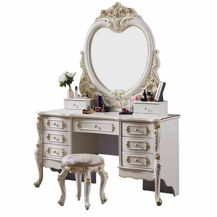 Commode européenne moderne, chambre à coucher pour fille, grande coiffeuse blanche de luxe, maquillage, salon, meubles Comoda Pra Quarto