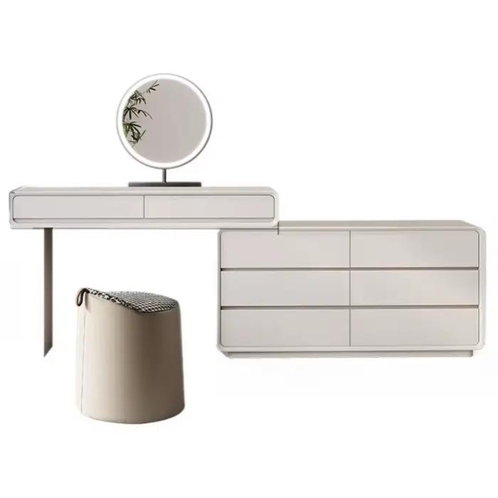 Coiffeuse de luxe moderne rangement appartement blanc classique
