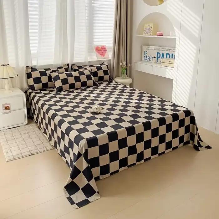 Drap de lit en coton lavé imprimé motif floral