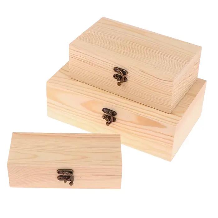 Boîte de rangement rectangulaire en bois