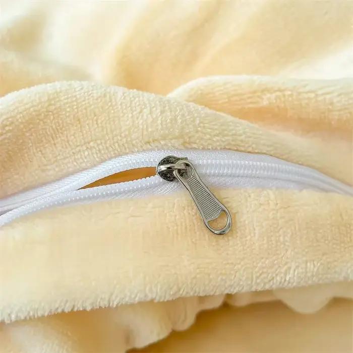 Simple lait polaire chaud automne hiver housse de couette ensemble 220x240 doux moelleux reine
