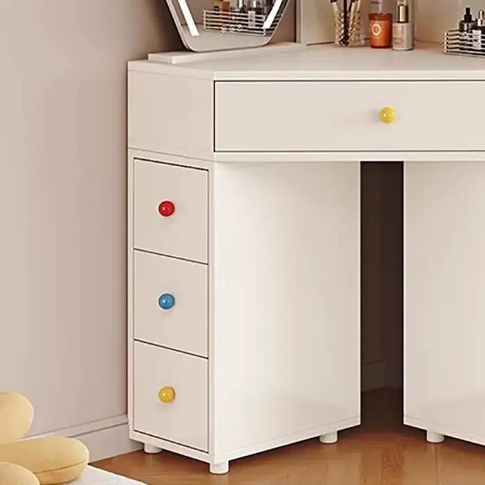 Haute Coiffeuse d'angle avec tiroir moderne français Unique Vanity Desk luxe esthétique