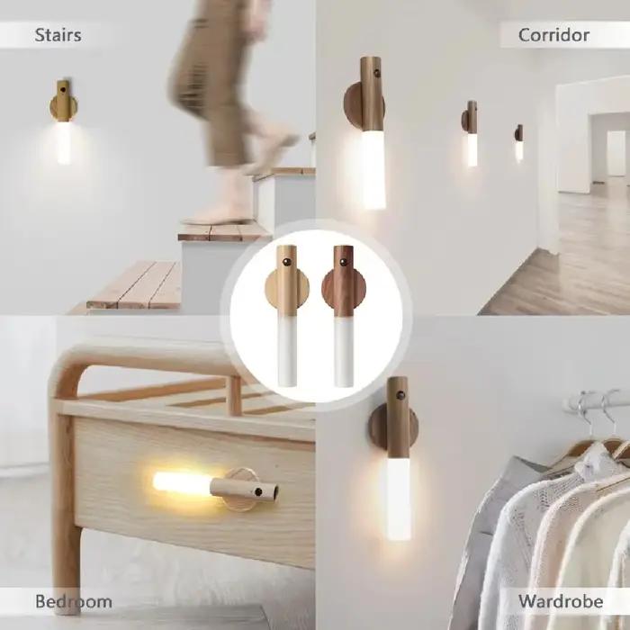 LED USB veilleuse magnétique applique armoires de cuisine placard lumière maison escalier chambre Table déplacer lampe éclairage de chevet