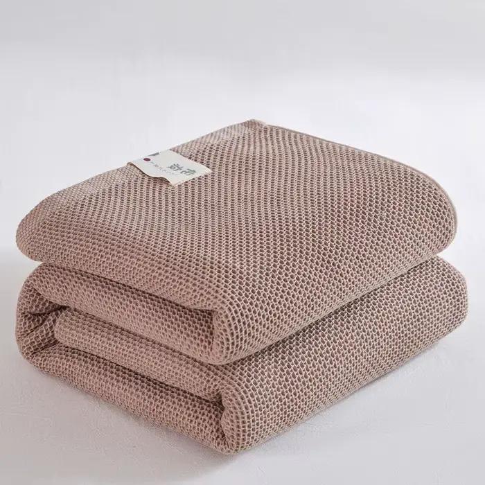 Couverture en coton à carreaux pour lit simple