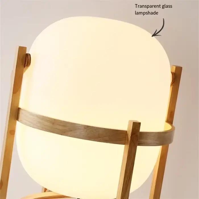 Lampe de table LED en bois Wabi Sabi, abat-jour en verre minimaliste pour bureau, chambre à coucher, chevet, salon, lecture, décoration intérieure, lampe sur pied