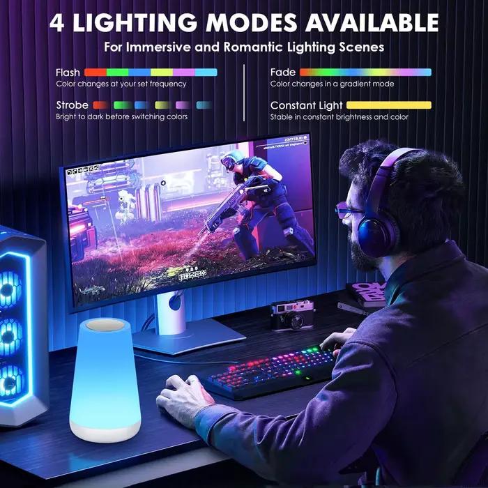 LED 13 couleur changeante veilleuse télécommande tactile USB Rechargeable RGB lampe de nuit lampe à intensité variable Portable Table lampe de chevet