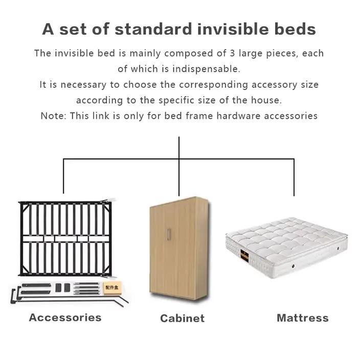 Cadre de lit en acier et bois massif, style Tatami moderne et simple, double 1,5 mètre, personnalisable, sans têtes de lit