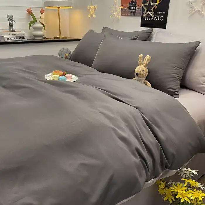 Bonenjoy 1 pc housse de couette couleur gris foncé
