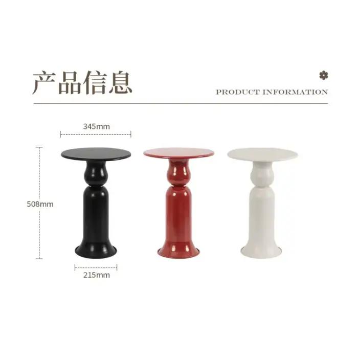 Table d'appoint ronde rouge de luxe italienne pour salon