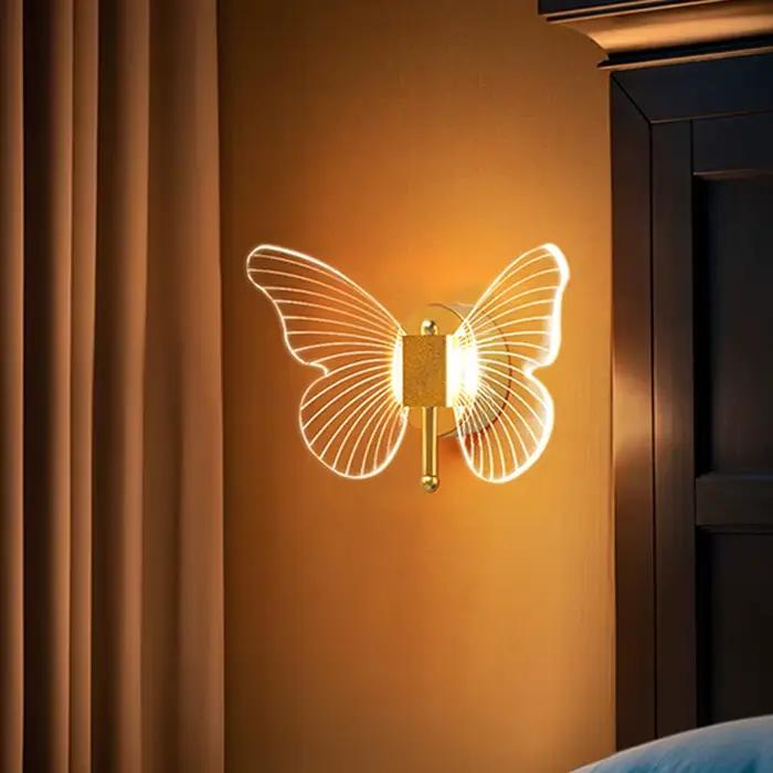 Papillon mur LED lampe éclairage intérieur maison chambre Table de chevet salon décoration nordique intérieur applique murale appliques