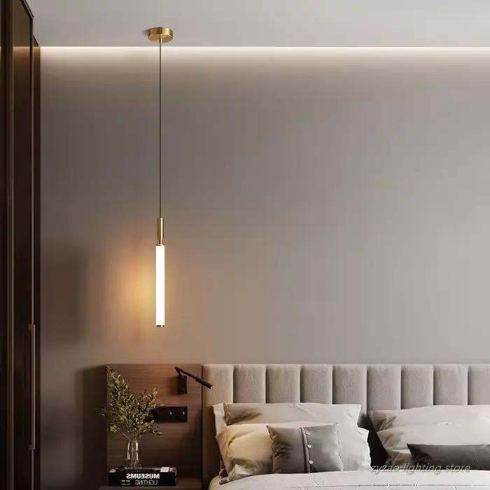 Tête de lit suspension ligne lumière moderne Simple petit pendentif LED