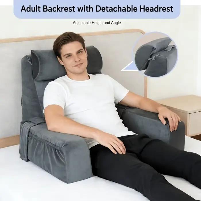 Ensemble de coussins de lecture extra-larges avec accoudoirs pour lit