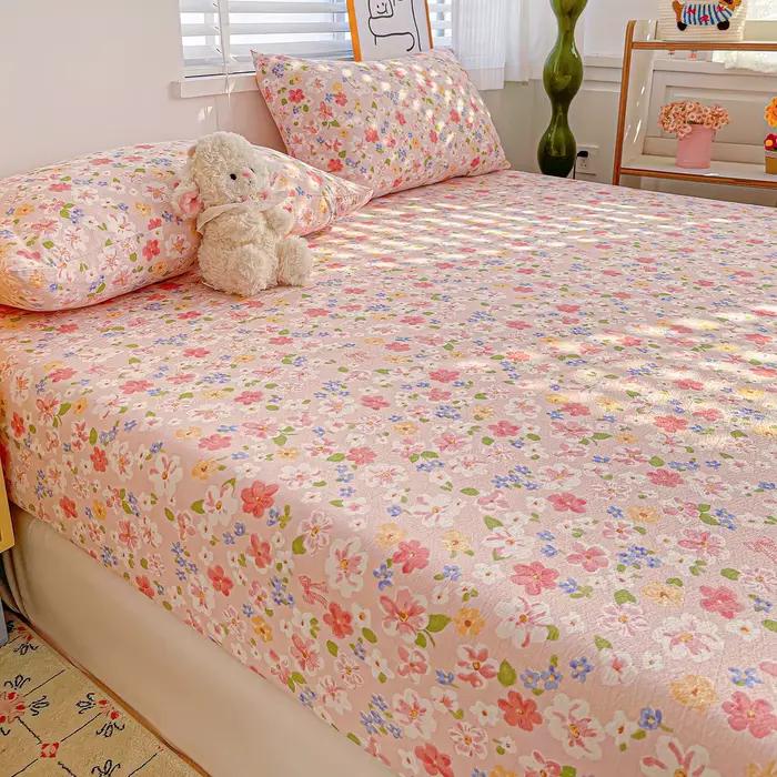 Ensemble de draps doubles avec taie d'oreiller, drap-housse Queen, protège-matelas 150x200, drap antidérapant, housse de lit simple
