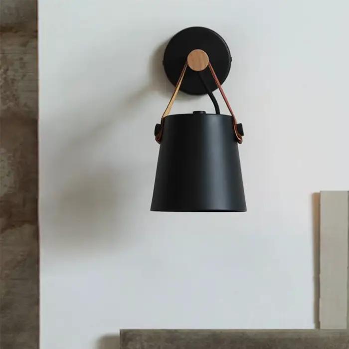 Lampe murale en bois, luminaire d'intérieur pour la maison, éclairage d'intérieur, salon, style nordique moderne, lampes murales de chevet avec fil E27